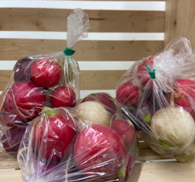 Radis bios tricolores emballés (1lbs)