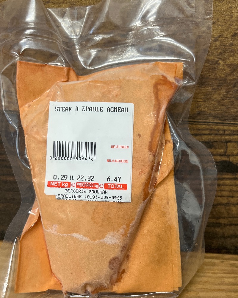 Steak d’épaule d’agneau