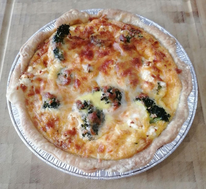 Quiche Pesto rouge brocoli et fromage de chèvre