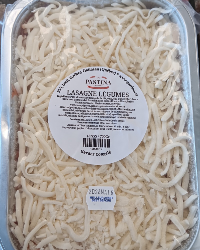 Lasagne végétarienne (2 portions) – Pastina