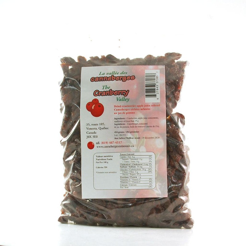 Dried cranberries apple juice infused