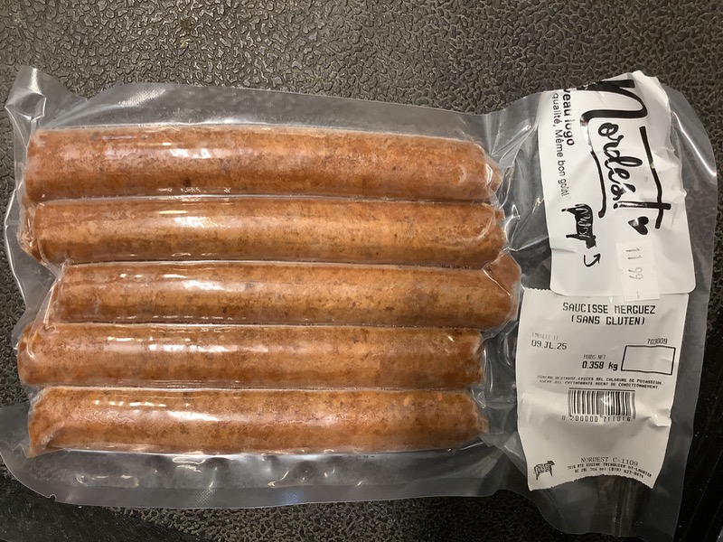 Saucisses Merguez sans gluten