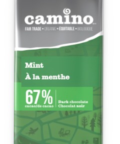 Tablette  de chocolat à la menthe