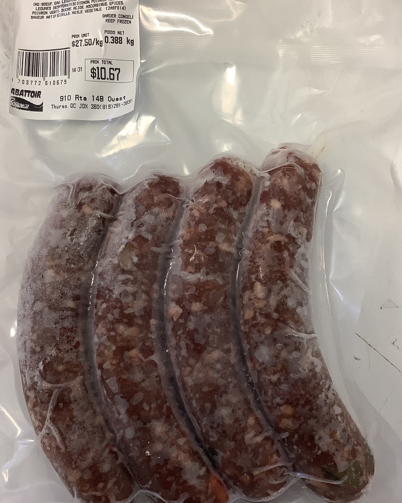 Saucisses bœuf jardinière sans gluten